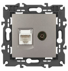 ТВ-розетка и розетка Ethernet RJ-45 без рамки Эра Эра Elegance 14-3110-16