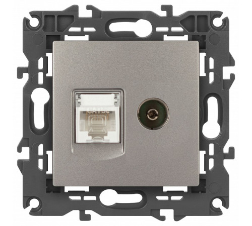 ТВ-розетка и розетка Ethernet RJ-45 без рамки Эра Эра Elegance 14-3110-16