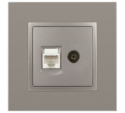 ТВ-розетка и розетка Ethernet RJ-45 без рамки Эра Эра Elegance 14-3110-16