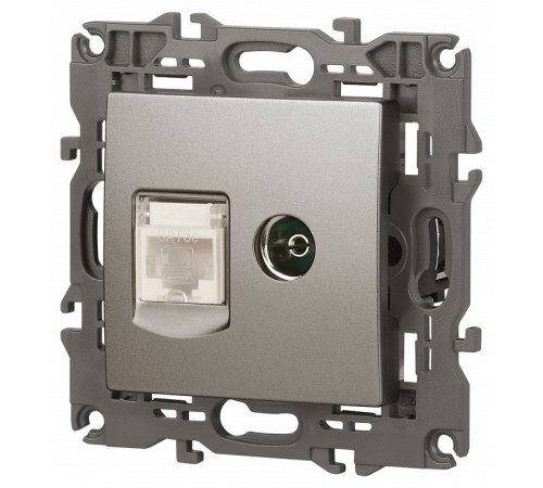 ТВ-розетка и розетка Ethernet RJ-45 без рамки Эра Эра Elegance 14-3110-16