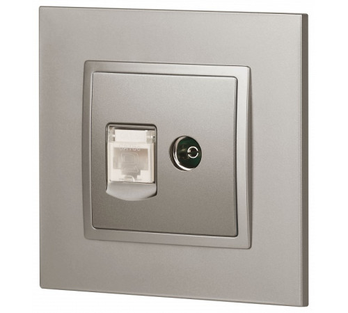 ТВ-розетка и розетка Ethernet RJ-45 без рамки Эра Эра Elegance 14-3110-16