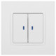 Выключатель двухклавишный с подсветкой без рамки Эра Эра Elegance 14-1105-01М