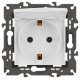 Розетка с заземлением и со шторкой, без рамки с крышкой Эра Эра Elegance 14-2103-01М