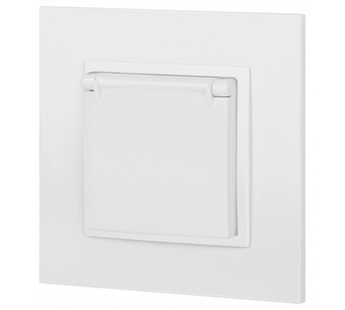 Розетка с заземлением и со шторкой, без рамки с крышкой Эра Эра Elegance 14-2103-01М