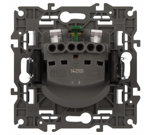 Розетка с заземлением и со шторкой, без рамки с крышкой Эра Эра Elegance 14-2103-01М