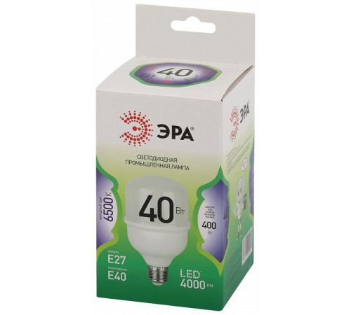 Лампа светодиодная ЭРА Green Line POWER T80 40 Вт 6500 K E27/E40 LED POWER T80-40W-865-E27/E40 GL