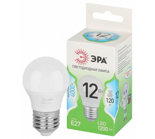 Лампа светодиодная ЭРА Green Line P45 12 Вт 4000 K E27 LED P45-12W-840-E27 GL