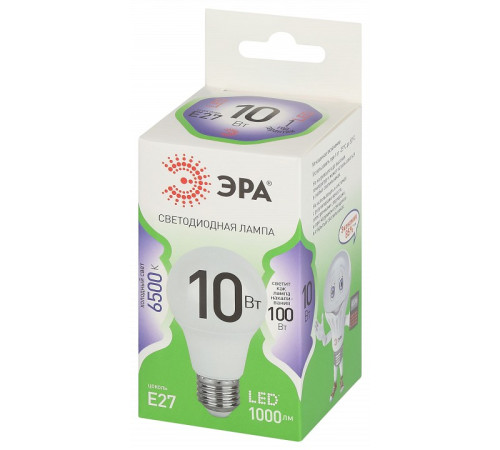 Лампа светодиодная Эра Green Line LED A60-10W-865-E27 GL