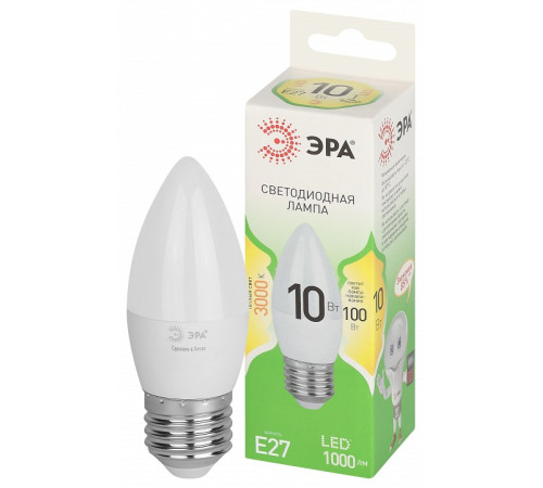Лампа светодиодная Эра Green Line LED B35-10W-830-E27 GL