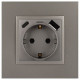 Розетка с заземлением и со шторкой и 2хUSB, без рамки Эра Эра Elegance 14-4108-16