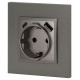 Розетка с заземлением и со шторкой и 2хUSB, без рамки Эра Эра Elegance 14-4108-16