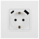 Розетка с заземлением и со шторкой и 2хUSB, без рамки Эра Эра Elegance 14-4108-01М