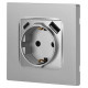 Розетка с заземлением и со шторкой и 2хUSB, без рамки Эра Эра 12 12-4108-03