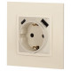 Розетка с заземлением и со шторкой и 2хUSB, без рамки Эра Эра Elegance 14-4108-02