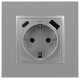 Розетка с заземлением и со шторкой и 2хUSB, без рамки Эра Эра Elegance 14-4108-03