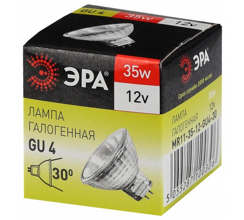 Лампа галогеновая Эра GU4-MR11-35W-12V-30CL