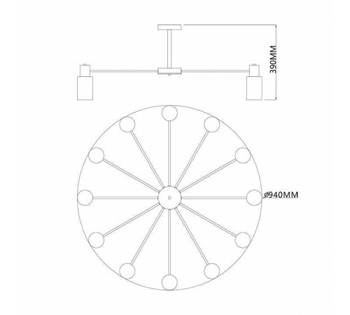 Люстра на штанге Escada Diversity 2120/12P Black