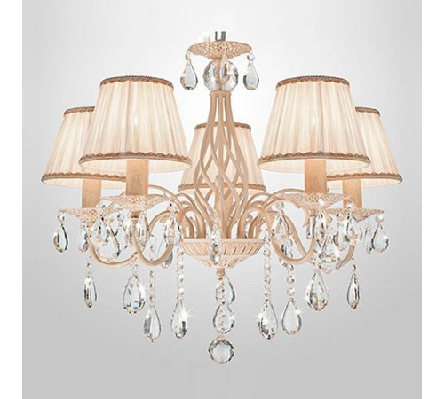 Подвесная люстра Eurosvet Amelia 10054/5 белый с золотом/прозрачный хрусталь Strotskis