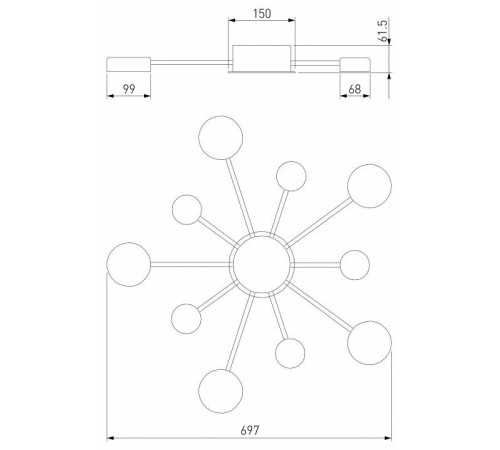 Потолочная люстра Eurosvet Nitrino 90242/10 хром
