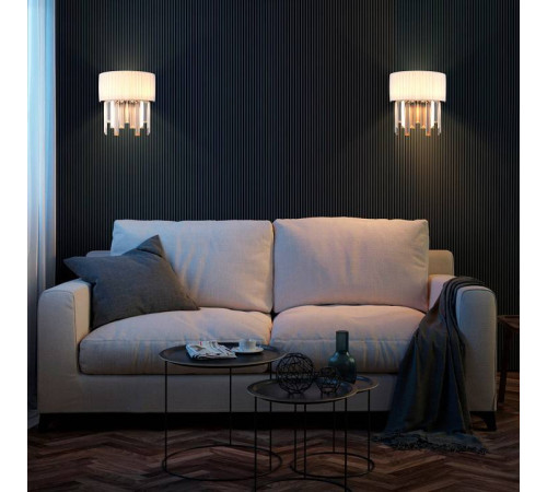 Накладной светильник Eurosvet Amantea 10122/2 хром/прозрачный хрусталь Strotskis (10106/2)