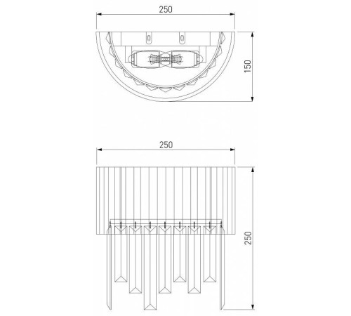 Накладной светильник Eurosvet Amantea 10122/2 хром/прозрачный хрусталь Strotskis (10106/2)