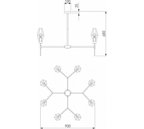 Люстра на штанге Eurosvet Prism 60143/8 латунь