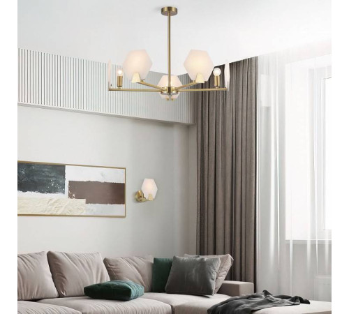 Люстра на штанге Eurosvet Marble 60158/5 латунь