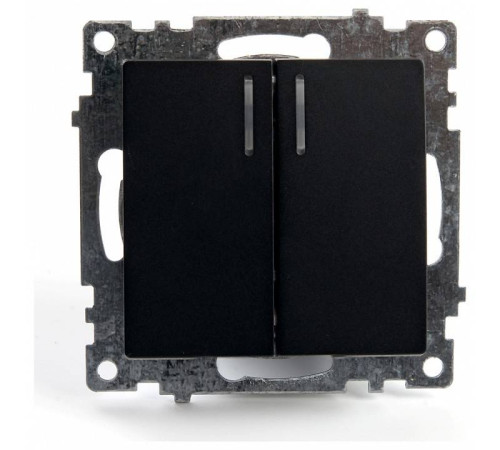 Выключатель двухклавишный с подсветкой без рамки Stekker Катрин 39607