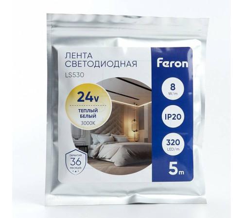 Лента светодиодная Feron LS530 10 Вт/м 24 В IP20 48263