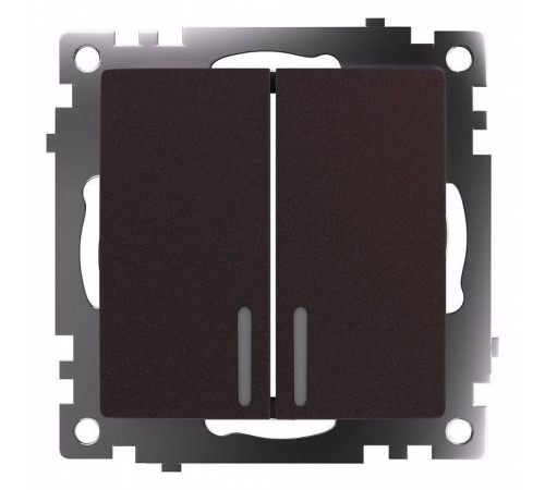 Выключатель двухклавишный с подсветкой без рамки Stekker Катрин 49021