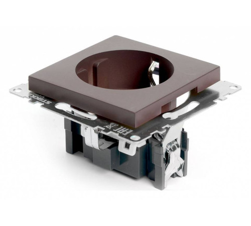 Розетка с заземлением и шторками без рамки Stekker Катрин 49028