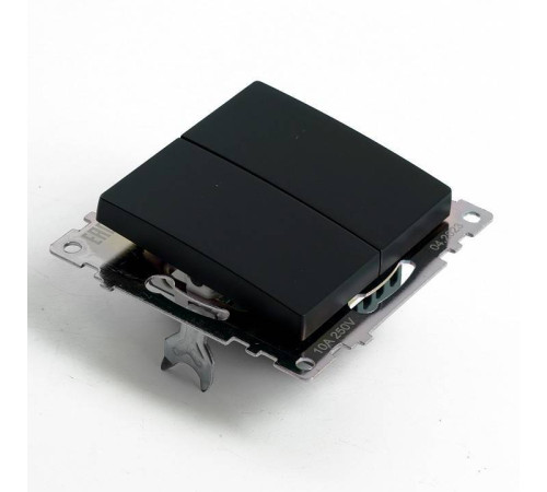 Выключатель двухклавишный без рамки Stekker Катрин 49167