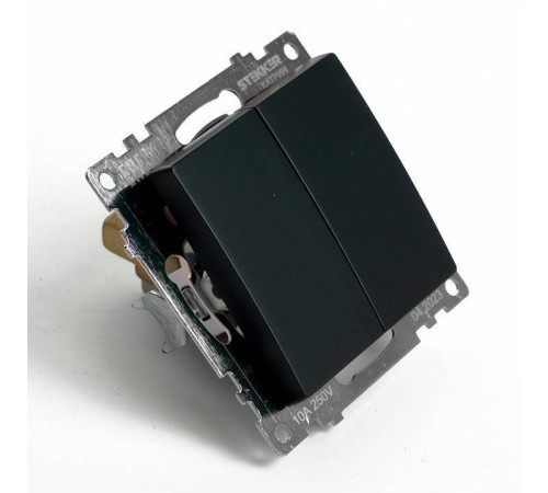 Выключатель двухклавишный без рамки Stekker Катрин 49167