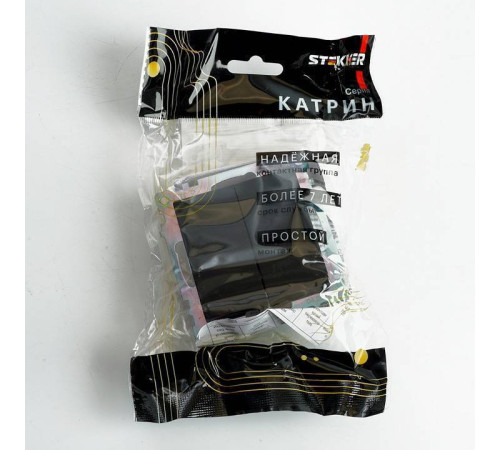 Выключатель двухклавишный без рамки Stekker Катрин 49167