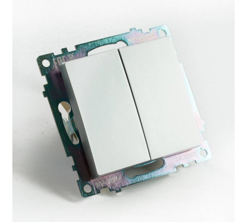 Выключатель двухклавишный без рамки Stekker Катрин 49168