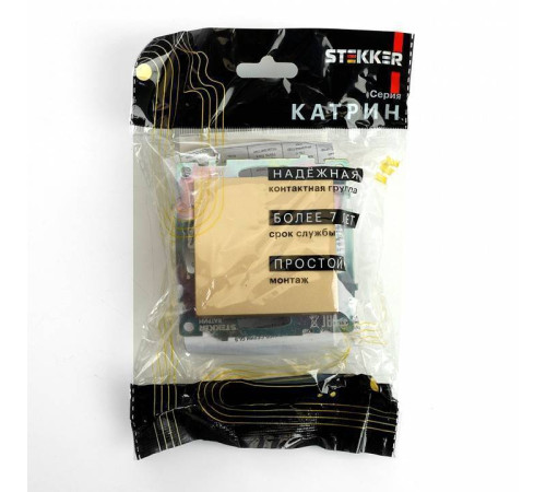 Выключатель одноклавишный без рамки Stekker Катрин 49214