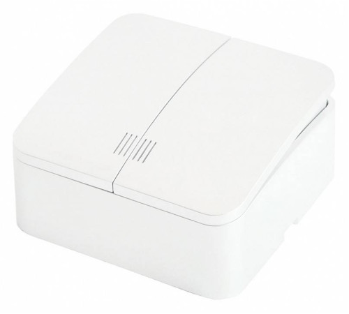 Выключатель двухклавишный с подсветкой Stekker София 49290