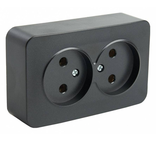 Розетка двойная без заземления Stekker София 49315