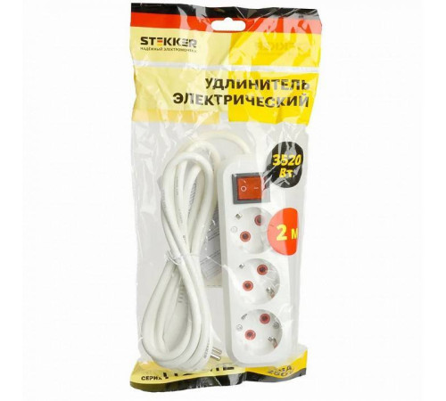 Удлинитель с выключателем Stekker Stekker 49353