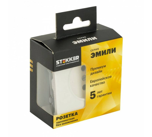 Розетка без заземления и с шторкой, без рамки Stekker RST16-5109-01 49876