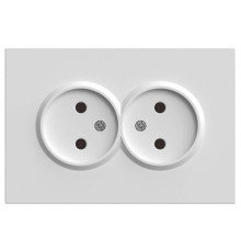 Розетка двойная без заземления и с шторкой, без рамки Stekker RST16-5116-01 49877