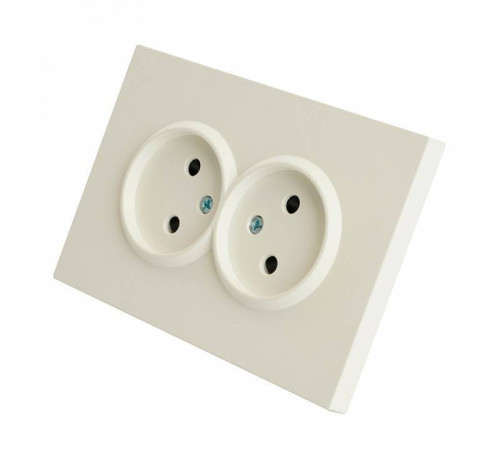 Розетка двойная без заземления и с шторкой, без рамки Stekker RST16-5116-01 49877