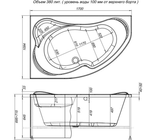 Панель фронтальная Aquanet CAPRI 170 L 00155531