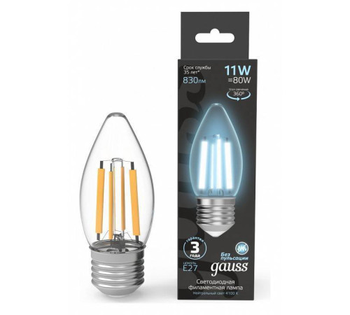 Лампа светодиодная Gauss Filament A60 E27 7 Вт 4100 K 103802207