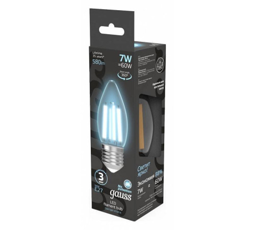 Лампа светодиодная Gauss Filament A60 E27 7 Вт 4100 K 103802207