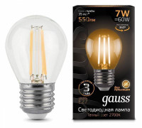 Лампа светодиодная Gauss Black ST64 7 Вт E27 2700 К 105802107
