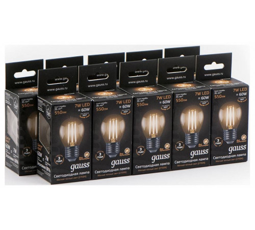 Лампа светодиодная Gauss Black ST64 7 Вт E27 2700 К 105802107