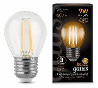 Лампа светодиодная Gauss Black ST64 9 Вт E27 2700 К 105802109