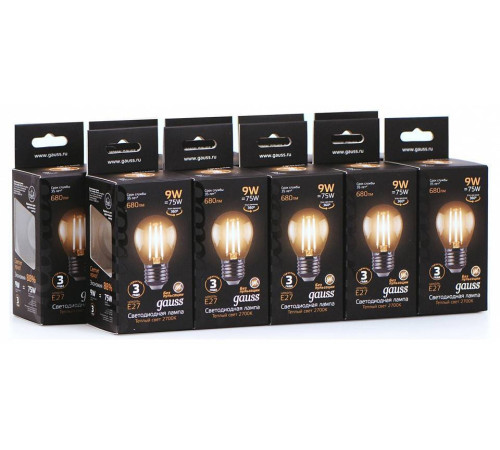 Лампа светодиодная Gauss Black ST64 9 Вт E27 2700 К 105802109