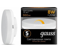 Лампа светодиодная Gauss 1084 GX53 8Вт 3000K 108408108-D